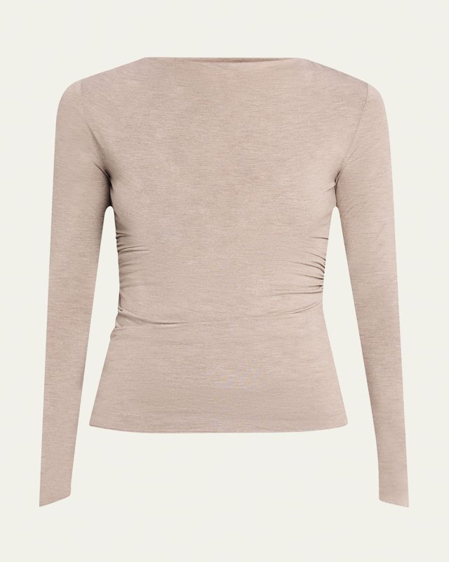 Luca Draped Knit Long-Sleeve Top